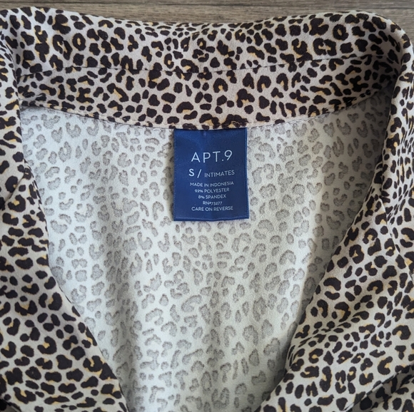 NWOT Apt 9 Leopard Print Matching Pajamas Set Short Sleeve and Shorts Size Small - Picture 4 of 4